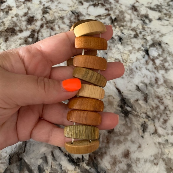Vintage Acacia Wood Stretchy Bracelet - Picture 2 of 4